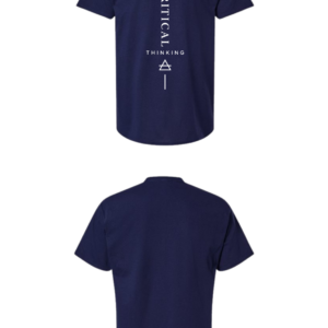 Critical Thinking Tall T-Shirt — Minimal Vertical Text Design